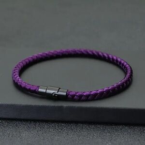 🌼3/$13🌼BUNDLE DEAL! Boho Genuine Leather Purple Braided Rope Bracelet
